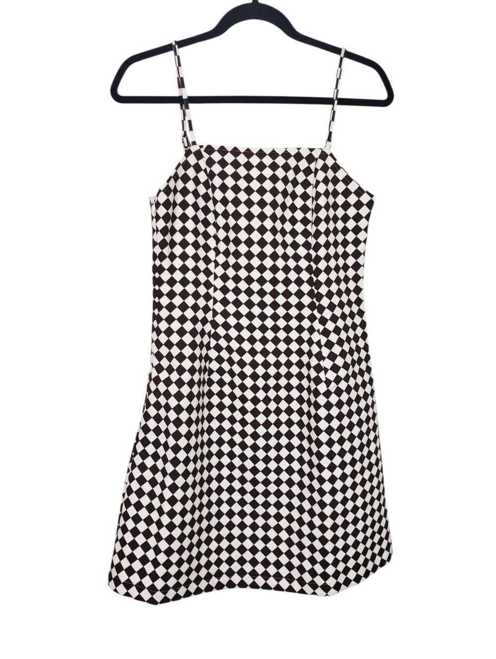 Miuco Brown & Cream Mini Checker Print Dress Size Medium
